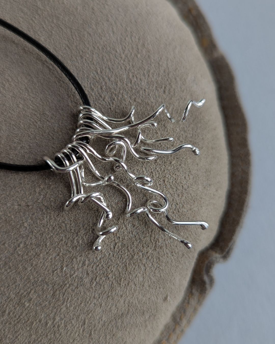 Statement Silver Squiggle Pendant OR Earrings Workshop