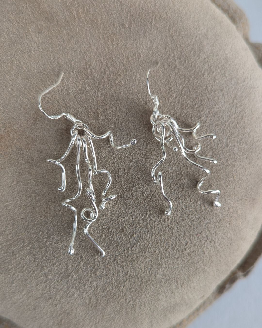 Statement Silver Squiggle Pendant OR Earrings Workshop