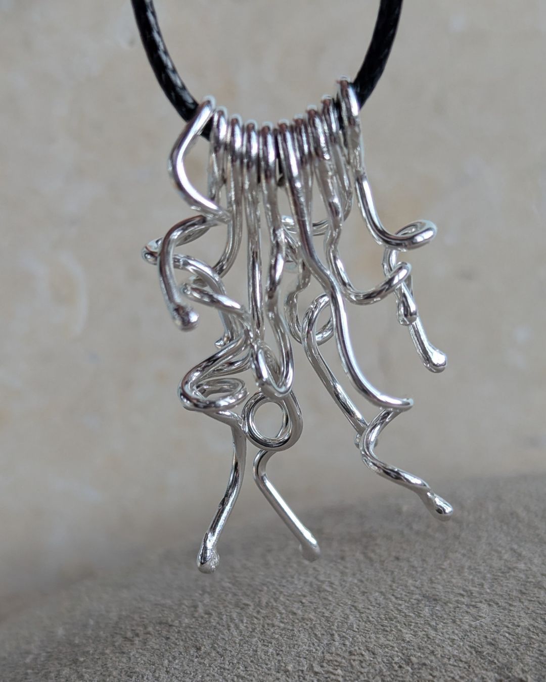 Statement Silver Squiggle Pendant OR Earrings Workshop