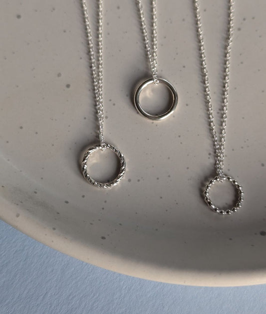 Lucky Dip Zero Waste Sterling Silver Circle Pendant