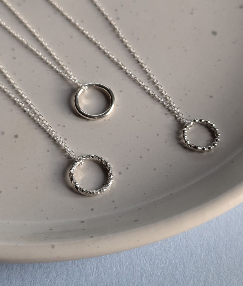 Lucky Dip Zero Waste Sterling Silver Circle Pendant